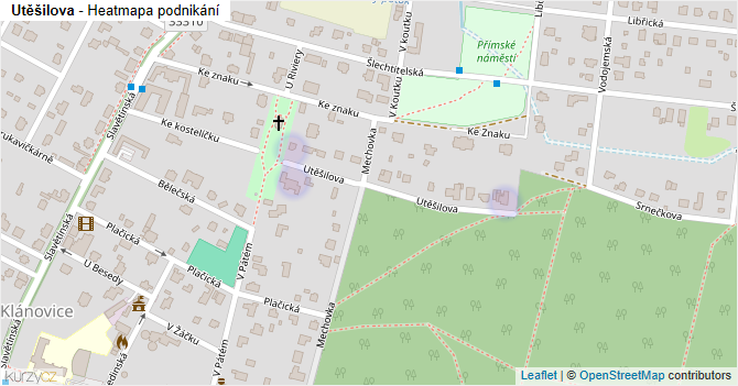 Utěšilova - mapa podnikání