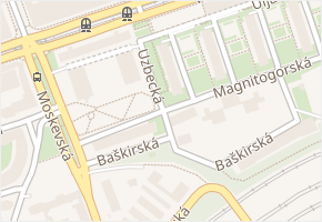 Uzbecká v obci Praha - mapa ulice