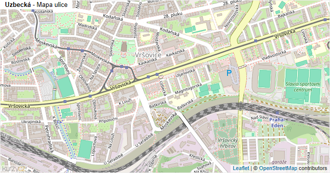 Uzbecká - mapa ulice