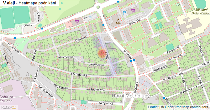 V aleji - mapa podnikání
