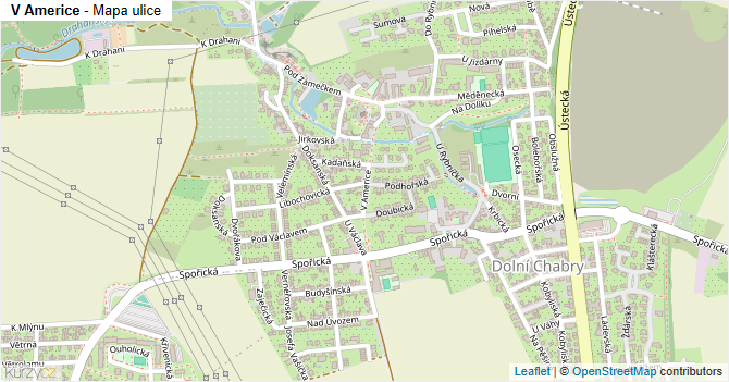 V Americe - mapa ulice