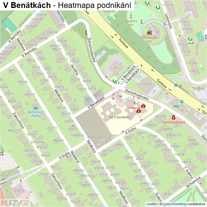 Mapa V Benátkách - Firmy v ulici.