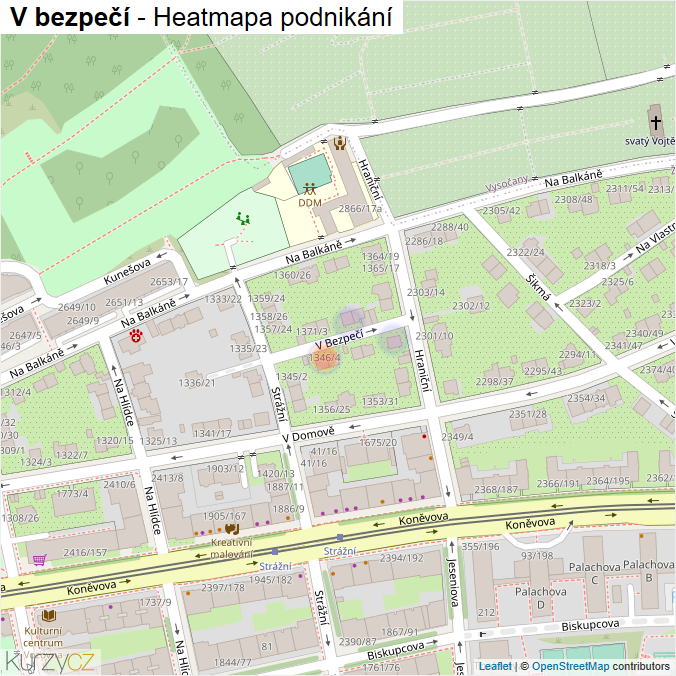 Mapa V bezpečí - Firmy v ulici.