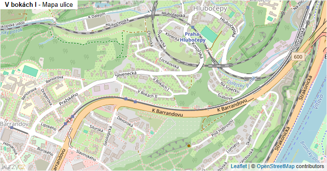 V bokách I - mapa ulice
