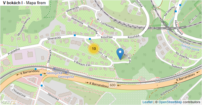 V bokách I - mapa firem