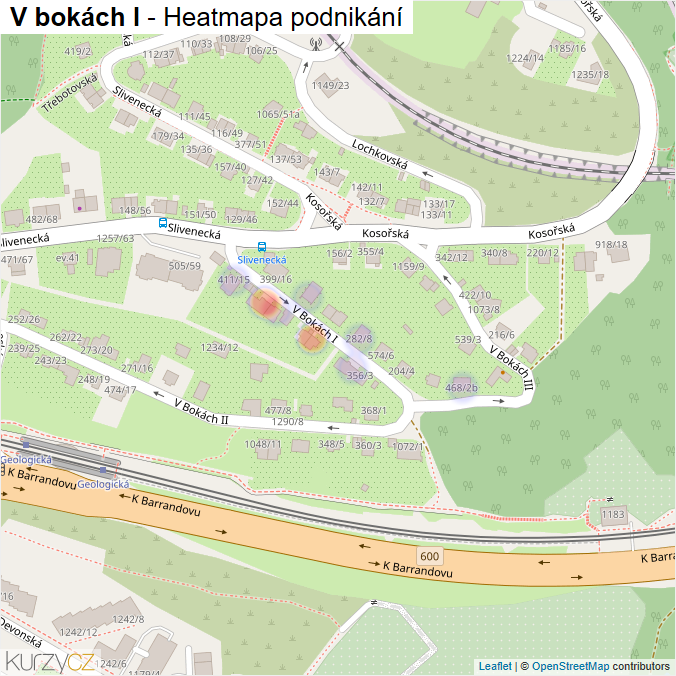 Mapa V bokách I - Firmy v ulici.