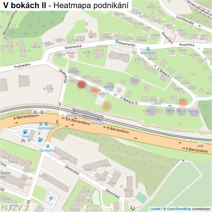 Mapa V bokách II - Firmy v ulici.