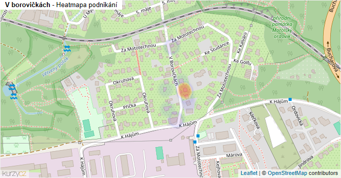 V borovičkách - mapa podnikání