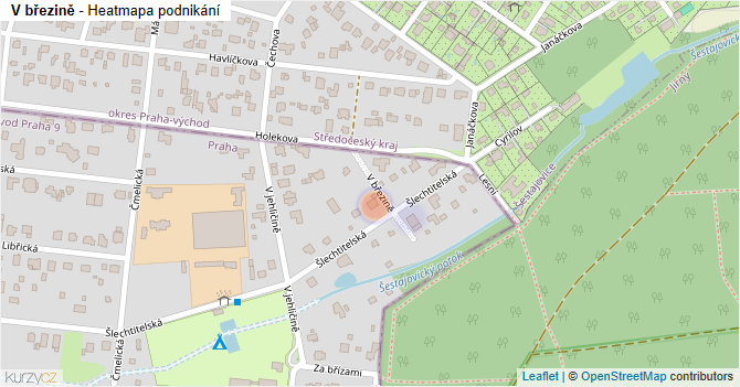 V březině - mapa podnikání
