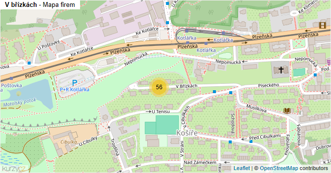 V břízkách - mapa firem