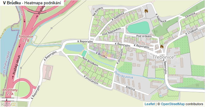 V Brůdku - mapa podnikání