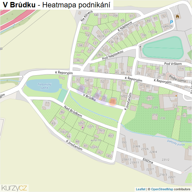 Mapa V Brůdku - Firmy v ulici.