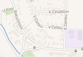 V Čeňku v obci Praha - mapa ulice