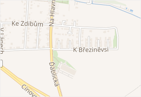 V cestičkách v obci Praha 5 - mapa ulice
