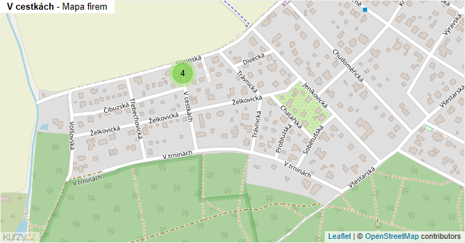 V cestkách - mapa firem