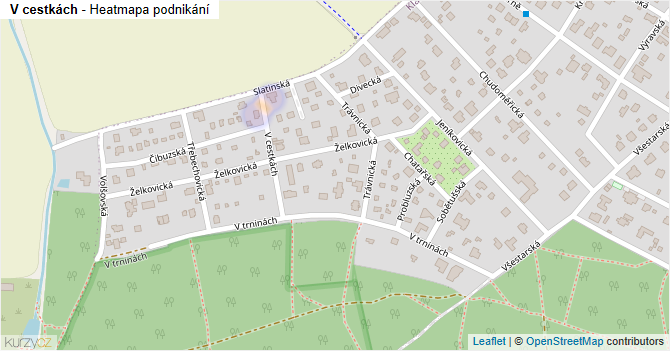 V cestkách - mapa podnikání