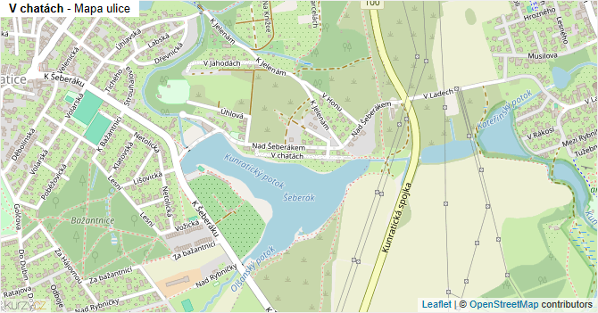 V chatách - mapa ulice