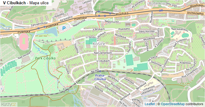 V Cibulkách - mapa ulice