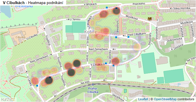 V Cibulkách - mapa podnikání