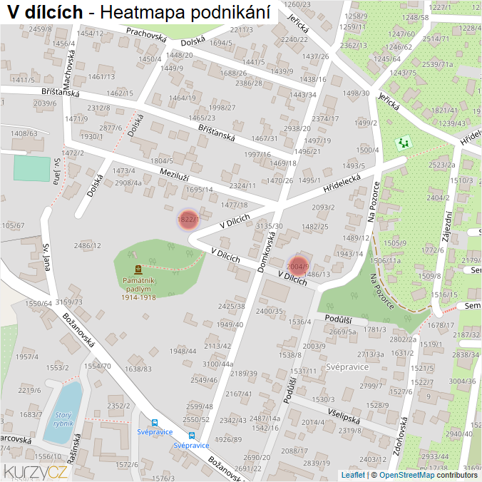Mapa V dílcích - Firmy v ulici.