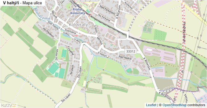 V haltýři - mapa ulice