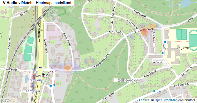 V Hodkovičkách - mapa podnikání