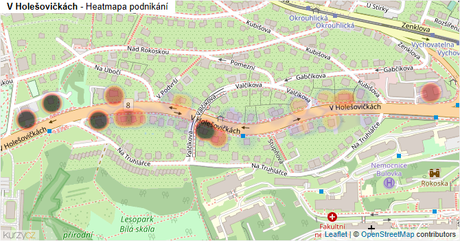 V Holešovičkách - mapa podnikání
