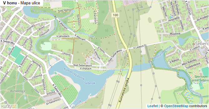 V honu - mapa ulice