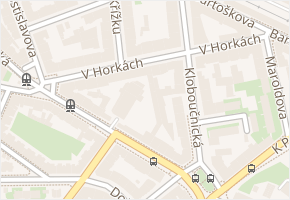 V Horkách v obci Praha - mapa ulice