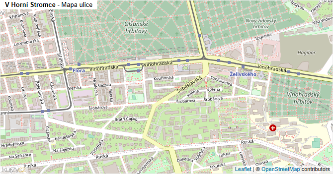V Horní Stromce - mapa ulice