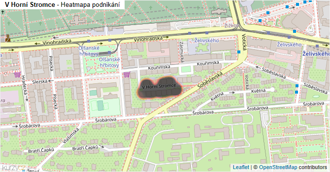 V Horní Stromce - mapa podnikání