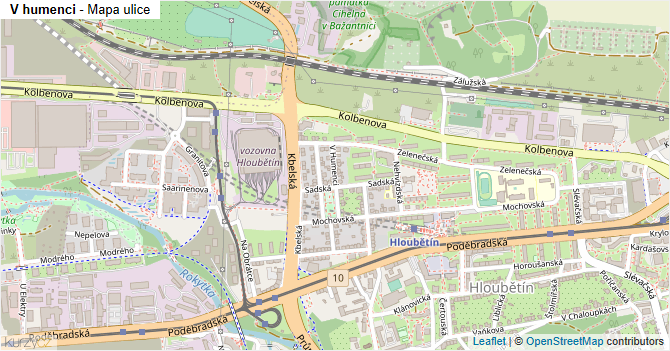 V humenci - mapa ulice