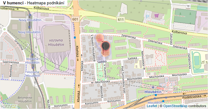 V humenci - mapa podnikání