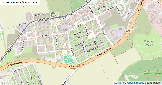 V javoříčku - mapa ulice
