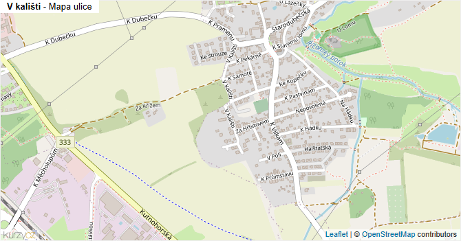 V kališti - mapa ulice