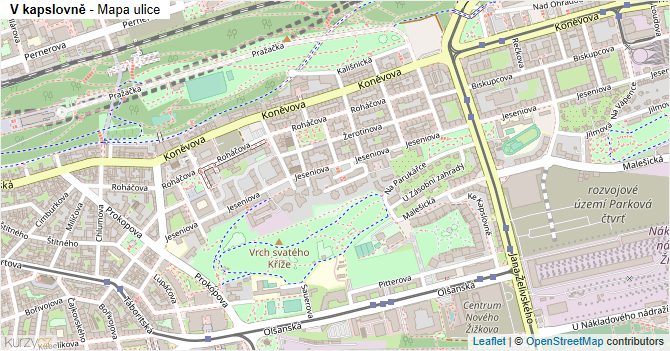 V kapslovně - mapa ulice