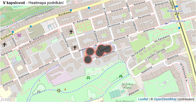 V kapslovně - mapa podnikání