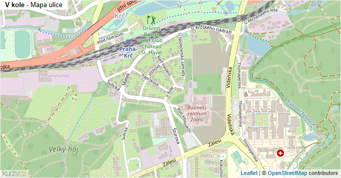 V kole - mapa ulice