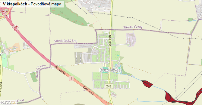V křepelkách - záplavové mapy stoleté vody