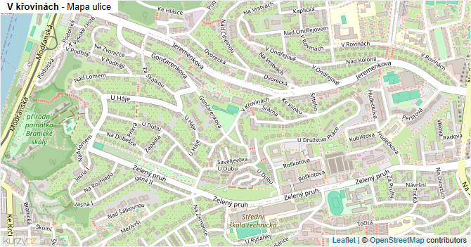V křovinách - mapa ulice