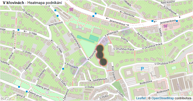 V křovinách - mapa podnikání