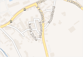 V kuťatech v obci Praha - mapa ulice
