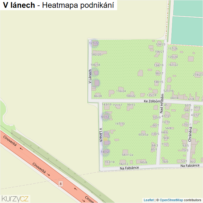 Mapa V lánech - Firmy v ulici.