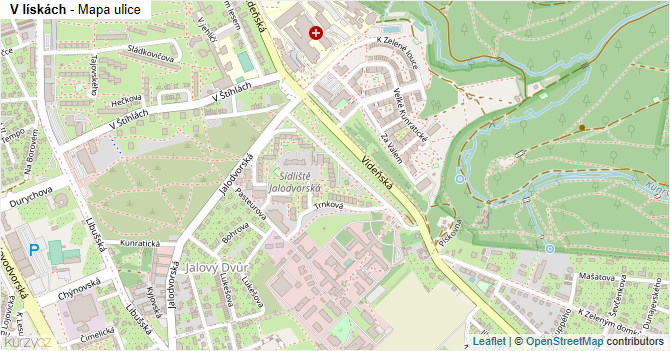 V lískách - mapa ulice