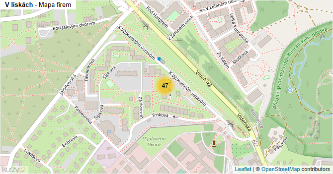 V lískách - mapa firem