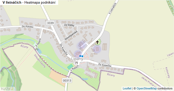 V listnáčích - mapa podnikání