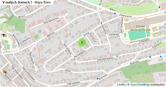 V malých domech I - mapa firem