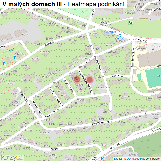 Mapa V malých domech III - Firmy v ulici.