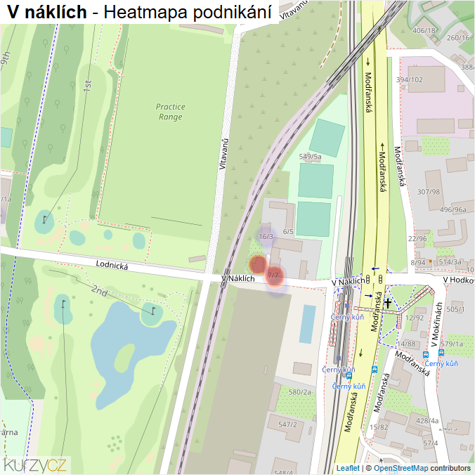 Mapa V náklích - Firmy v ulici.