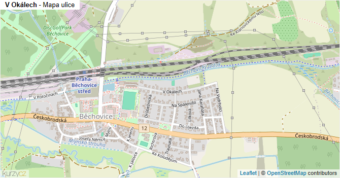 V Okálech - mapa ulice